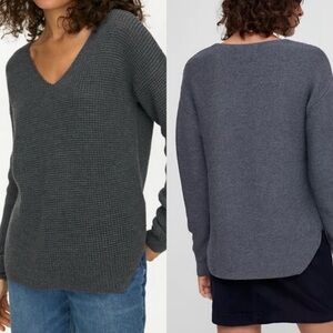 Aritzia Wilfred Free V-Neck Merino Wool Waffle Knit Sweater - XXS